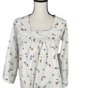 Madewell Square Neck Womens‎ Blouse Size Small 3/4 Sleeve Cottagecore Boho